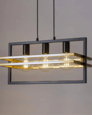 Linear Frame Three-Light Pendant