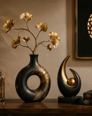 Royal Leaf Crescent Sculpture Set